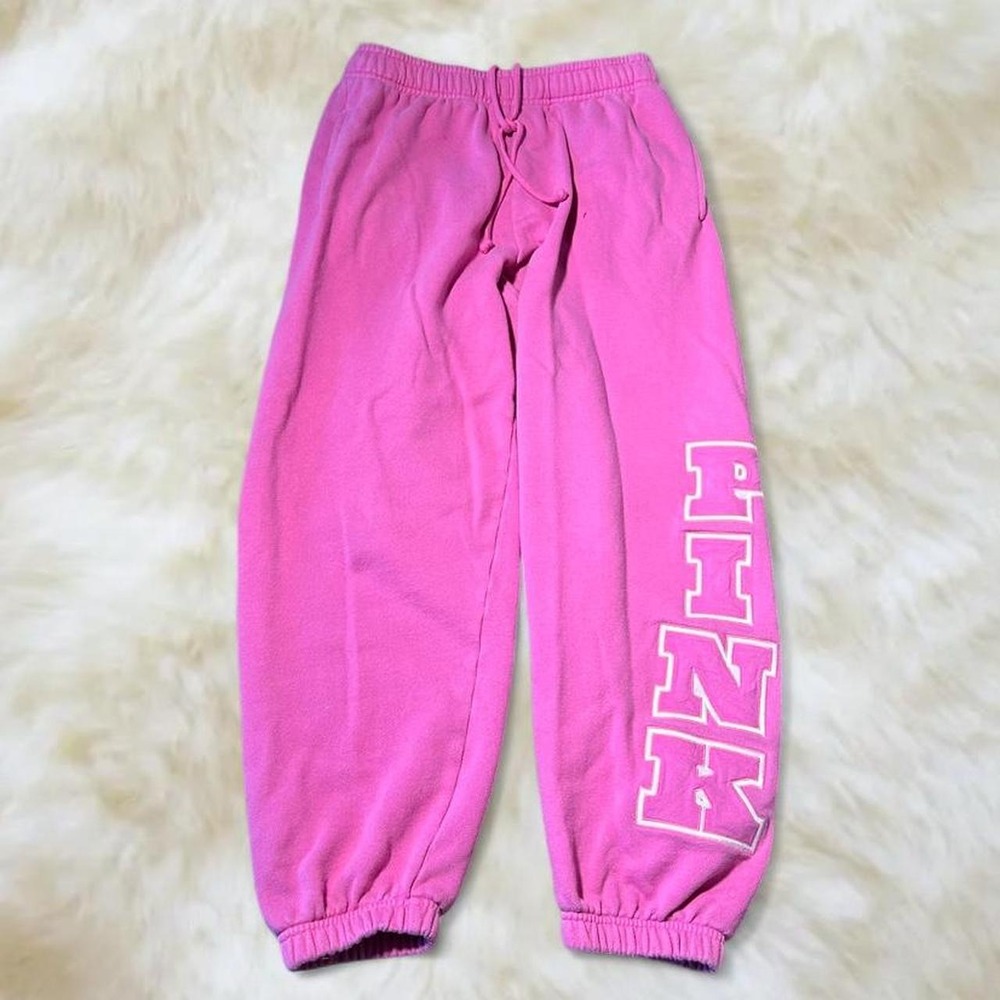 Victoria's Secret PINK Y2K Graphic Sweatpants Hot Pink Joggers Small